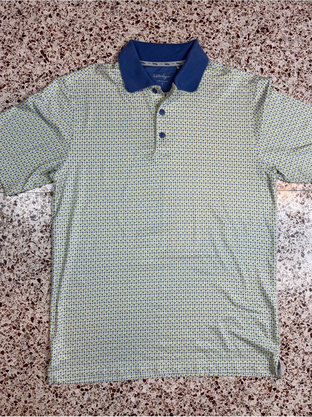 Walter Hagen Cocktail Polo Shirt Men's S Short Sleeve Button Collar